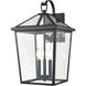 Mensun 3 Light 20.75 inch Textured Black Outdoor Wall Sconce